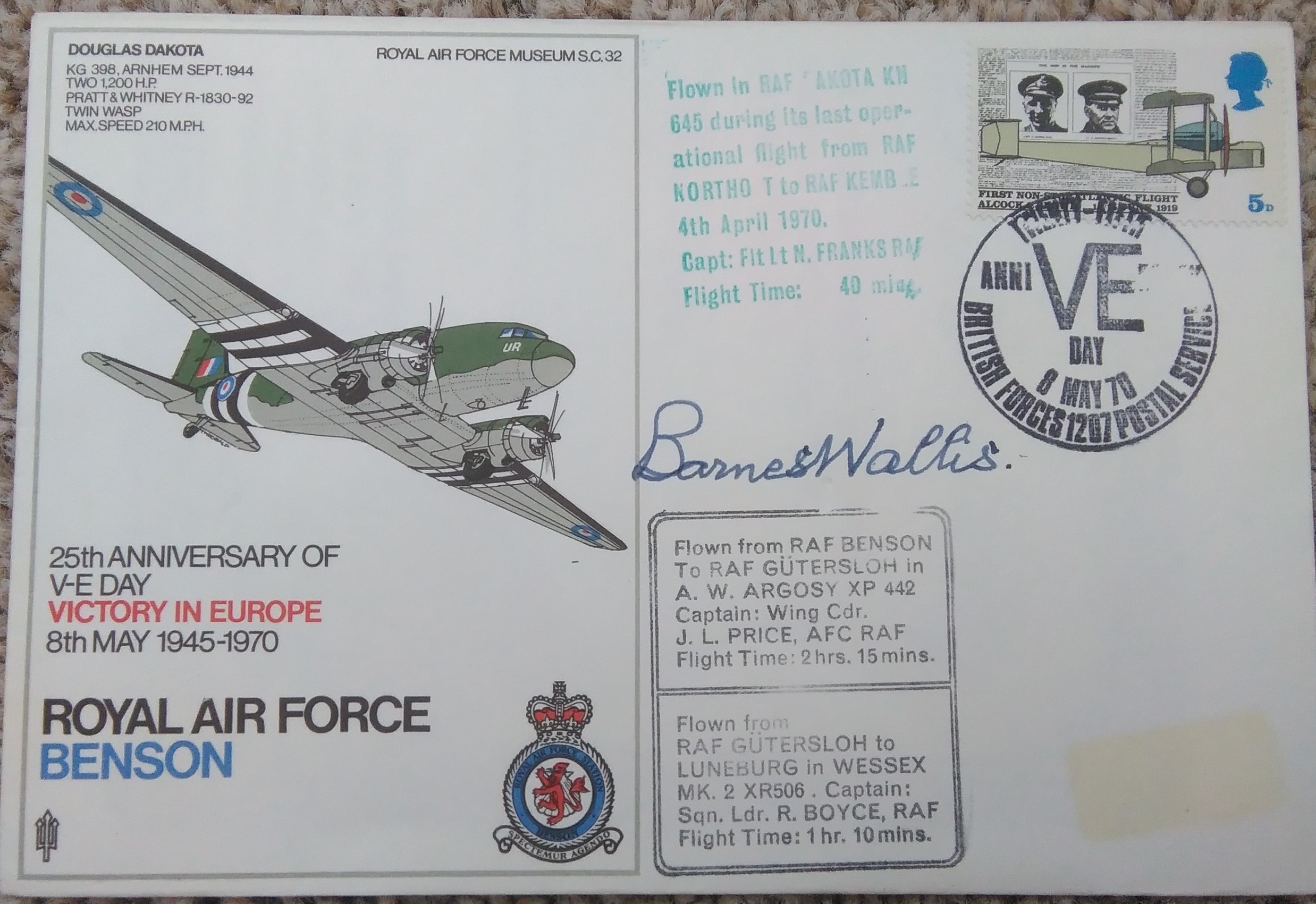 RAF Benson FDC Barnes Wallis Signed
