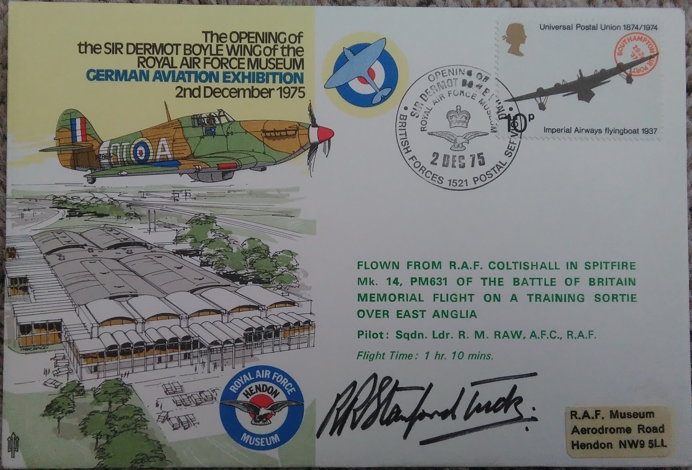 Bob Stanford Tuck Signed Cover