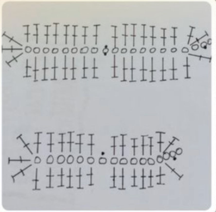 Crocheter les deux ailes séparément et orner d'une bordure de mailles serrées en coloris 2.
