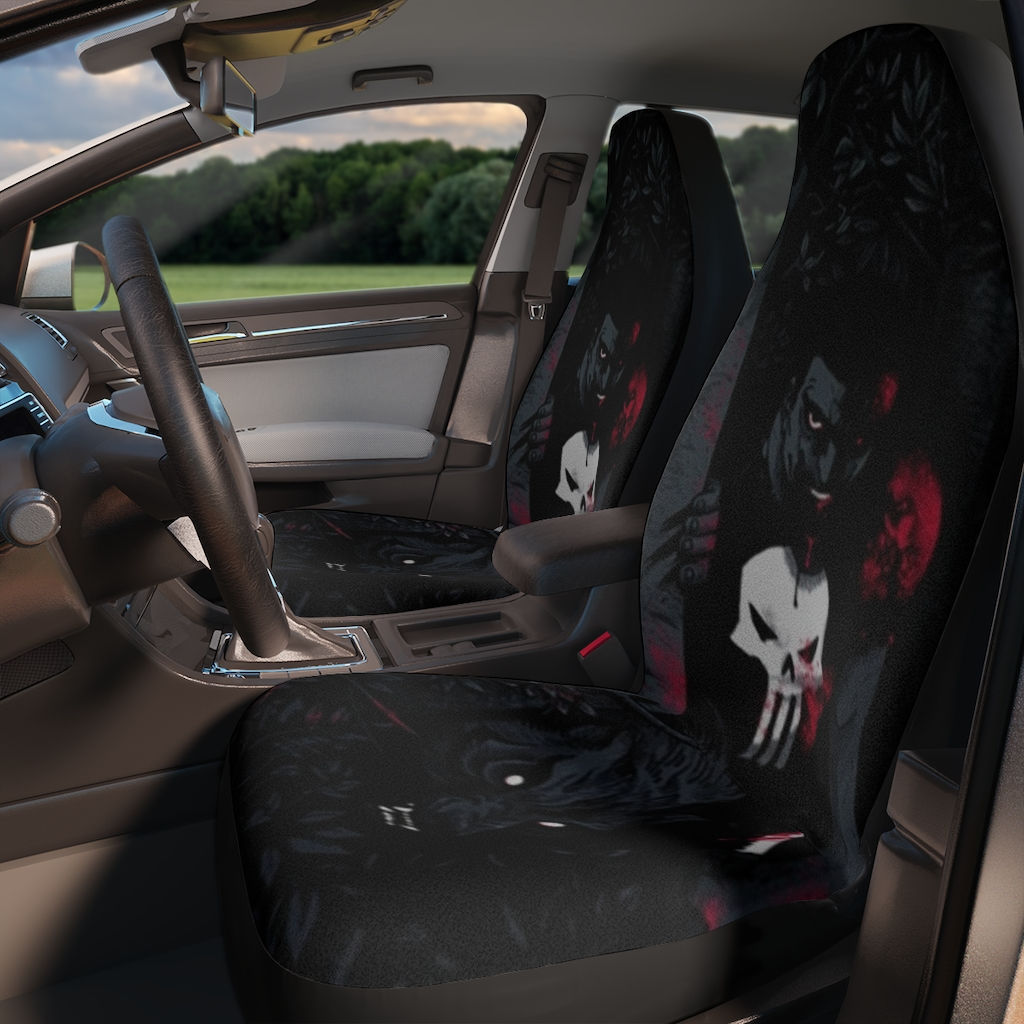 Punisher With Wolves Car Seat Covers 