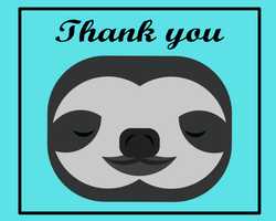 Blue Slothy Thank you