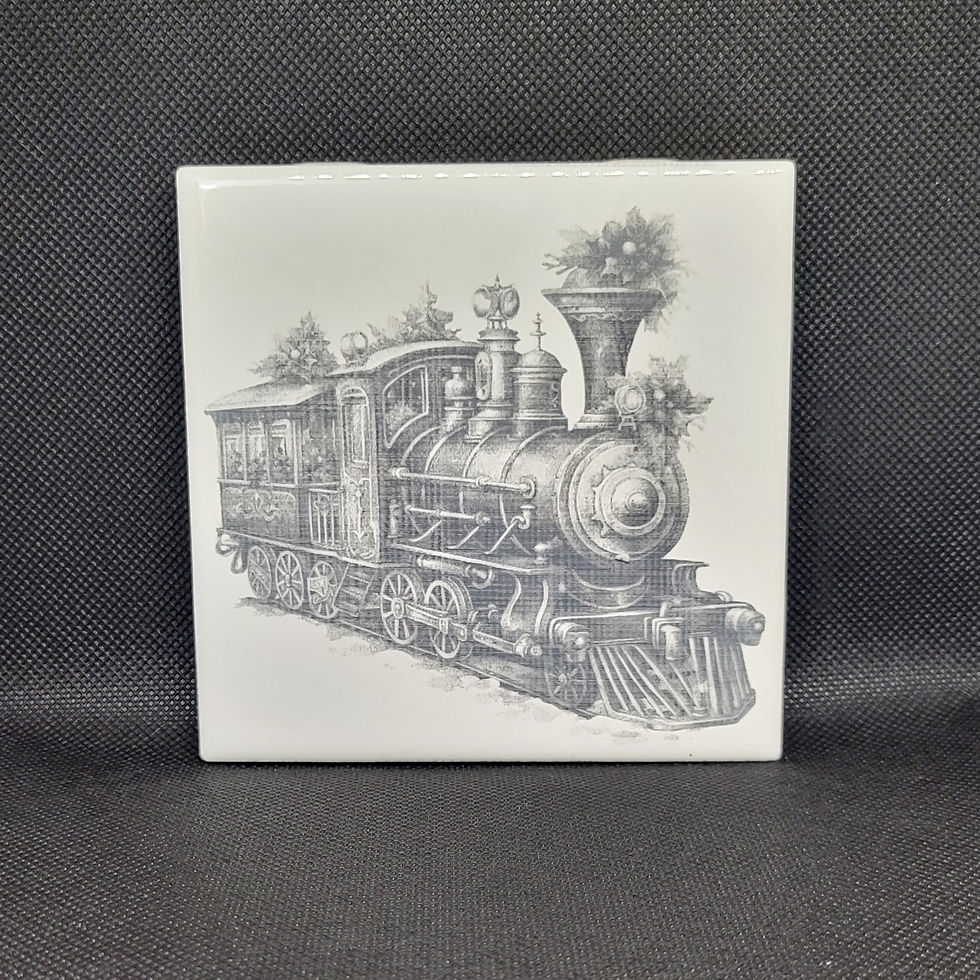 Christmas Train Ceramic Tile Coaster