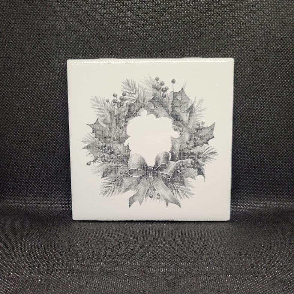 Christmas Wreath Ceramic Tile Coaster