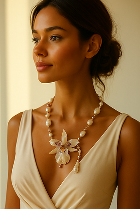 unique orchid pendant anniversary gift