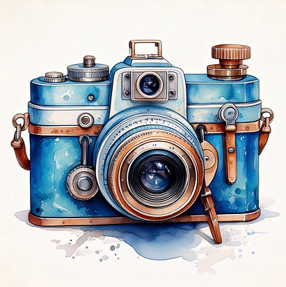 Firefly old rusty baby blue camera white background 98644.jpg