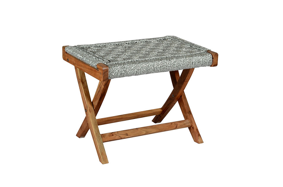 Folding Table Weaved in Recycled Silver Plastic