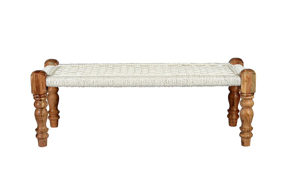 Thumbnail: Bench 48"x 20"x 17"Weaved in Recycled White Plastic