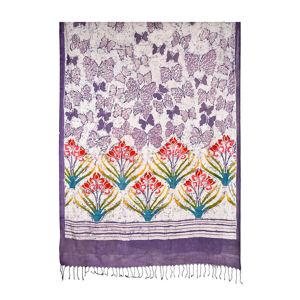 Thumbnail: Hand Dyed Batik Silk Scarf