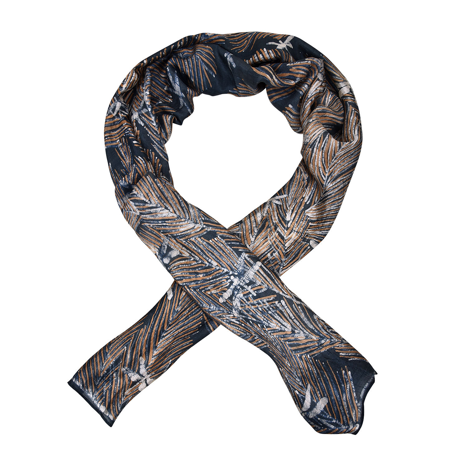 Hand Dyed Batik Silk Scarf