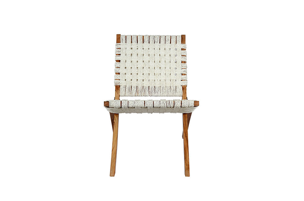 Thumbnail: Garden Folding Chair weaved in Recycled White Plastic