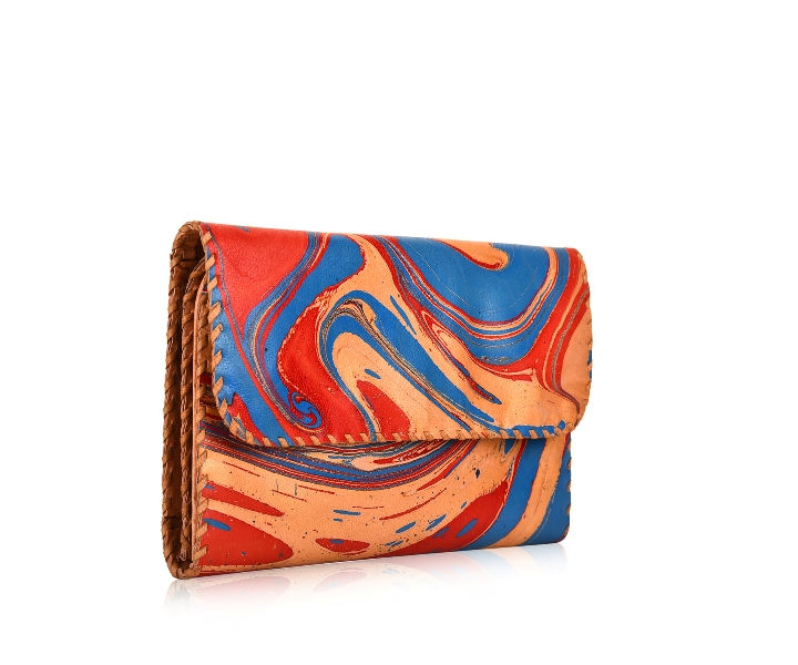Thumbnail: Marbled Leather Folding Wallet
