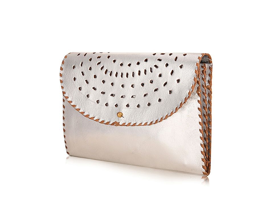 Thumbnail: Metallic Leather Envelope Clutch