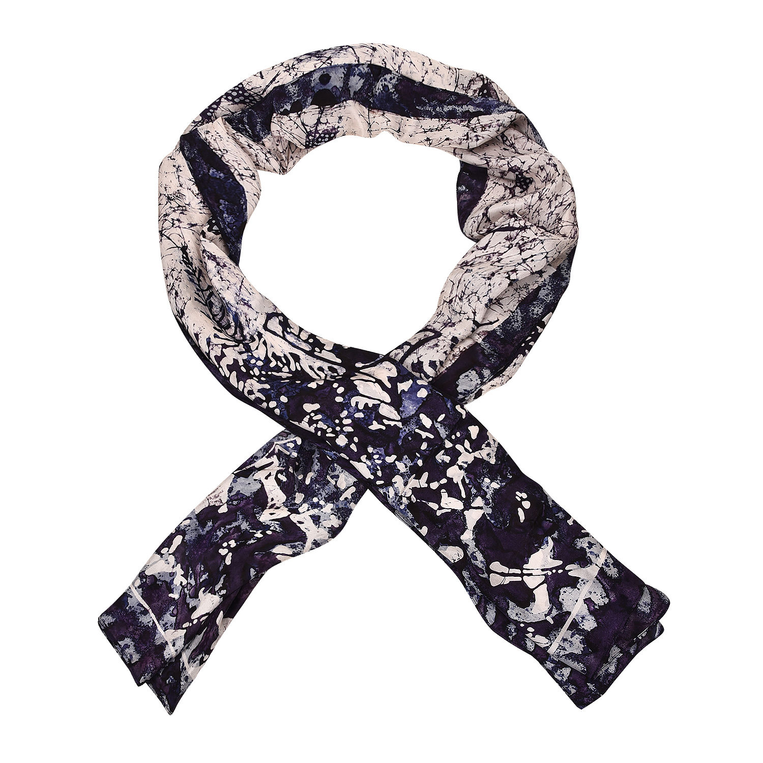 Hand Dyed Batik Silk Scarf