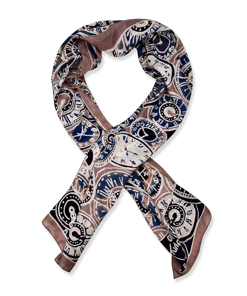 Hand Dyed Batik Silk Scarf