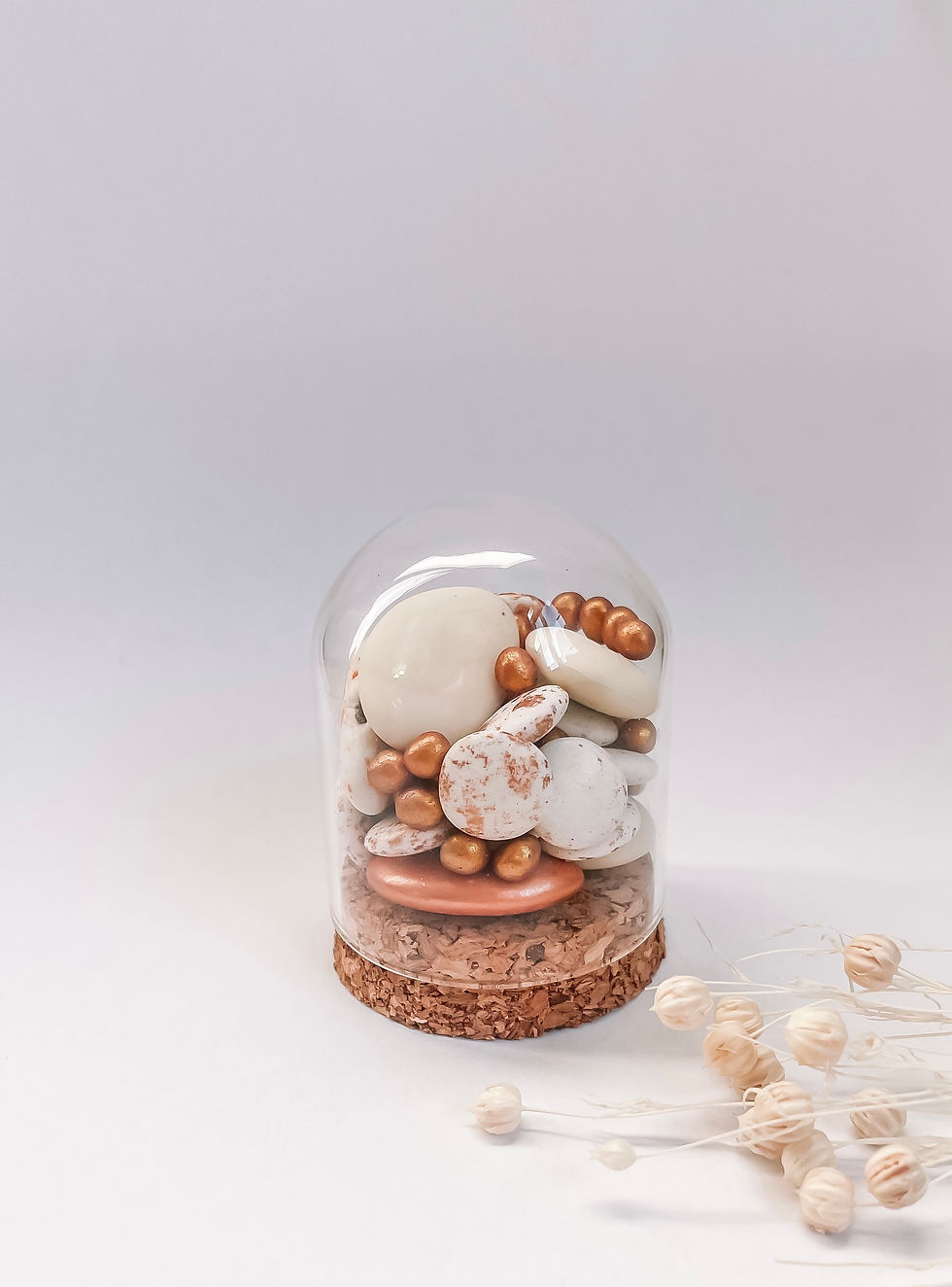 Mini glazen stolpje met kurk