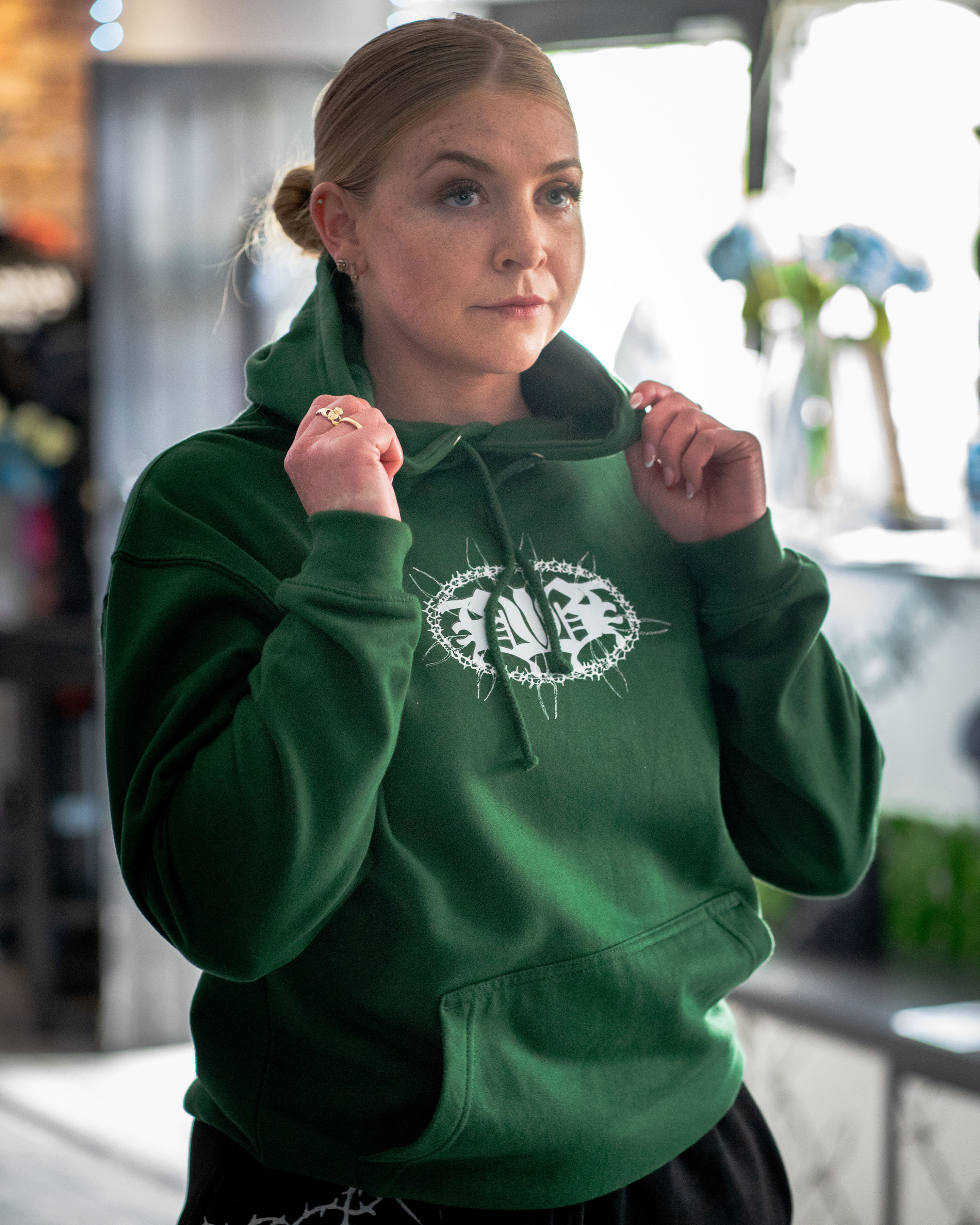 Bottle Green Barbed Hoodie