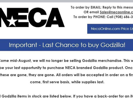 NECA Announces The End Of Their Godzilla Toy Line