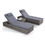 Thumbnail: Set of 2 Grey Sun Loungers Table Cushions Rattan Garden Outdoor Free Rain Cover