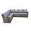 Thumbnail: Grey Rattan Furniture Corner Sofa Dinning Set Rising Table 3 x Stool