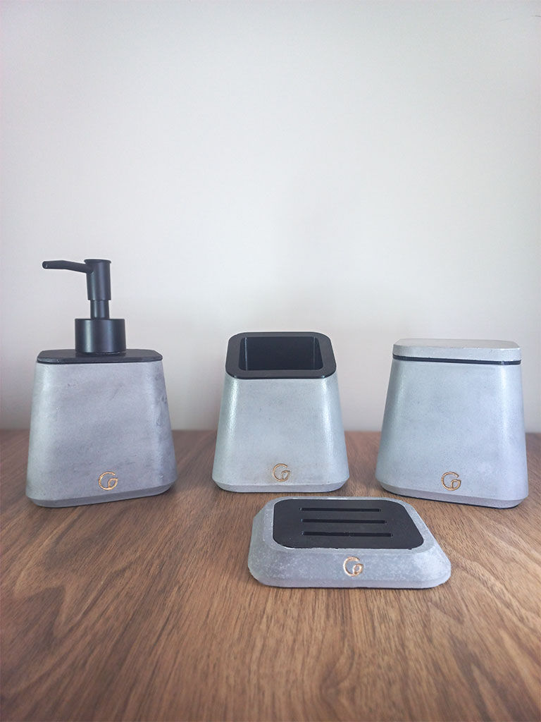 Gri Beton 4 lü Banyo Seti