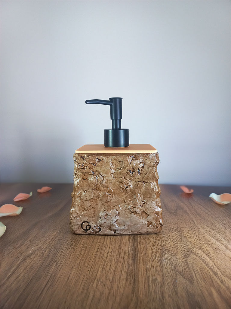 Thumbnail: Natural Antique Liquid Soap Dispenser with Rock Pattern