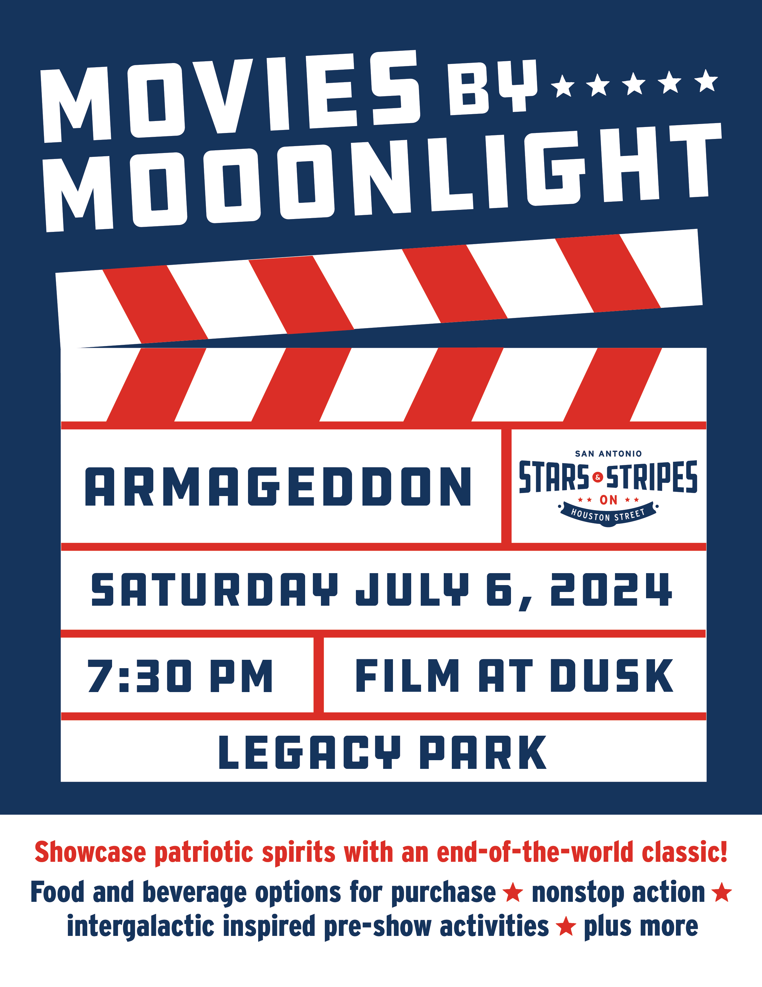 *POSTPONED* 07/06: Armageddon, Stars & Stripes Movies by Moonlight at