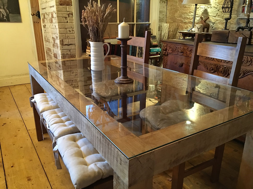 Thumbnail: Oak-Glass Dining Table