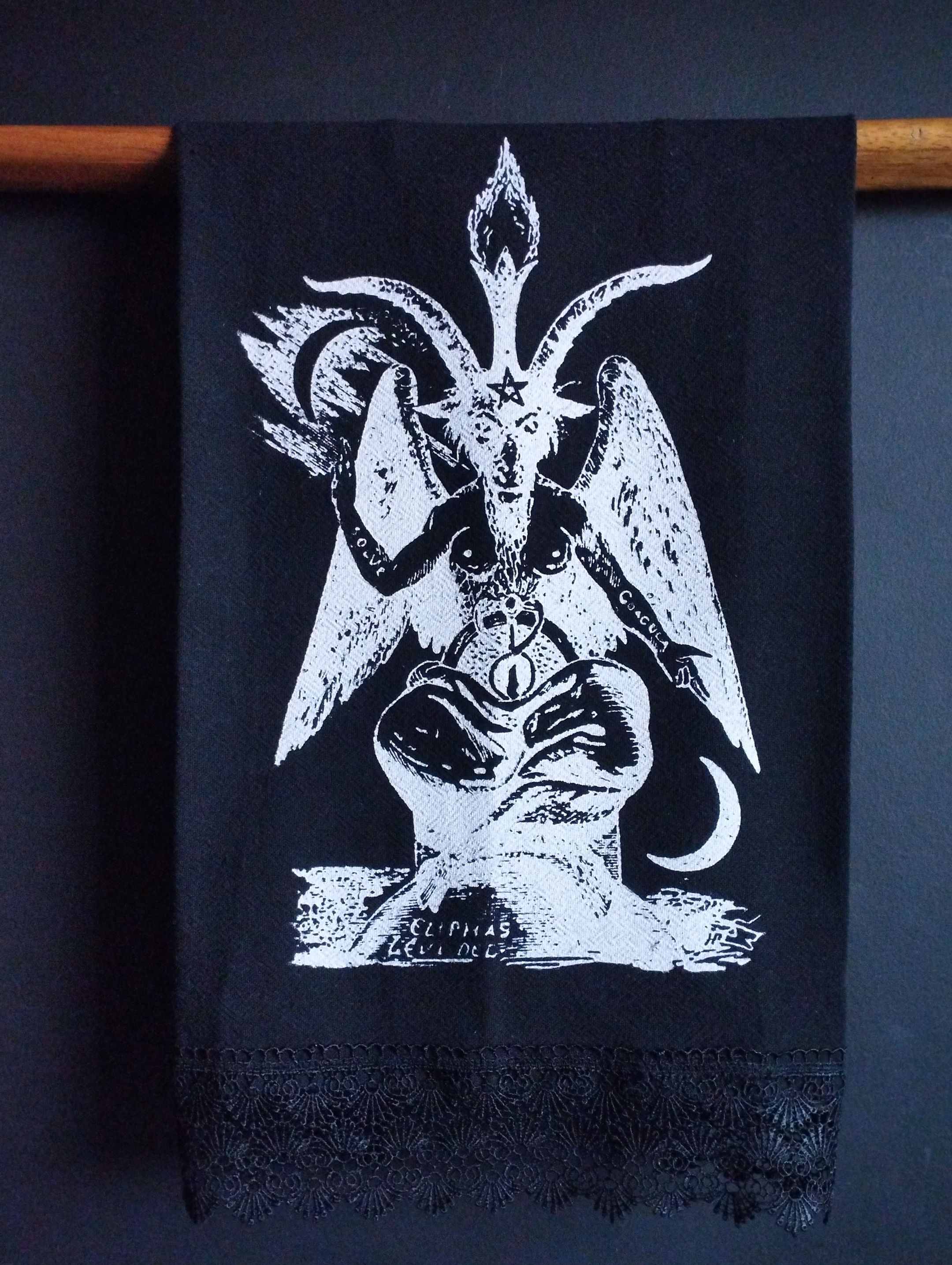 Pano de prato preto - Baphomet