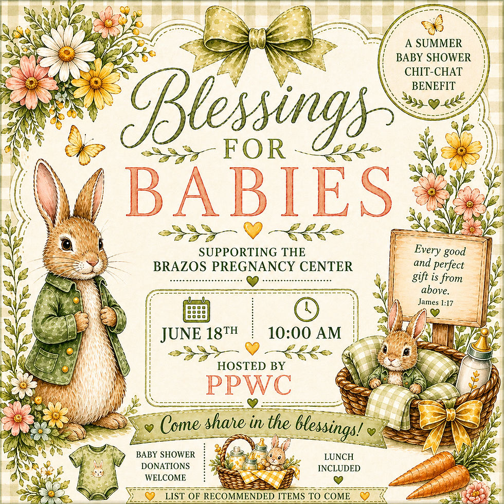 Pecan Plantation Womens Club - June Summer Chit Chat: Blessings for Babies