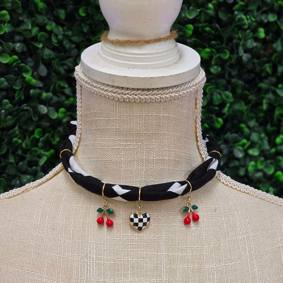 Thumbnail: Cherry & Punk Heart Choker Size