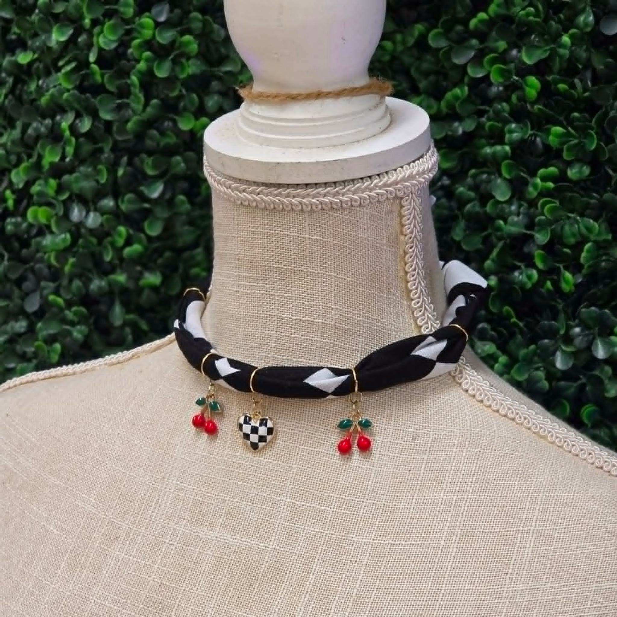 Cherry & Punk Heart Choker Size