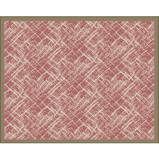 abstract throw in red and whit with brown border