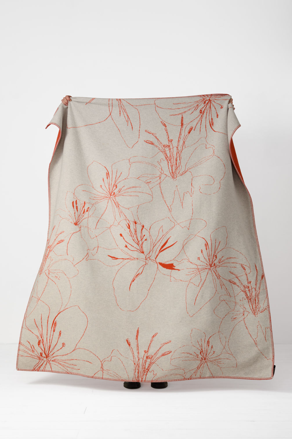 Filament Large Recycled Cotton Blend Throw - Orange Peel