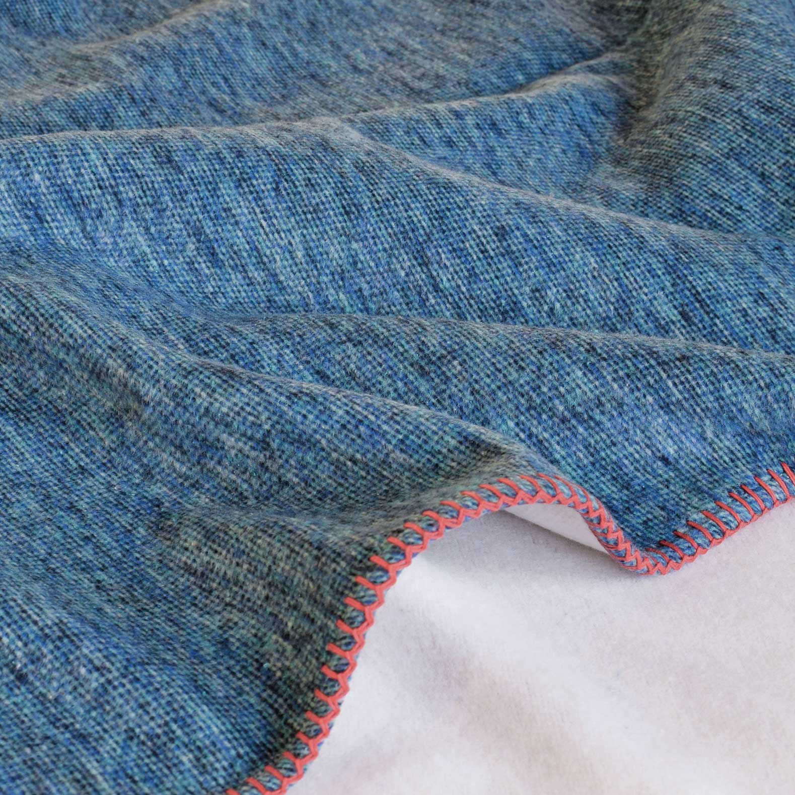 Blocks Standard Recycled Cotton Blend Throw - Stonewashed Jeans