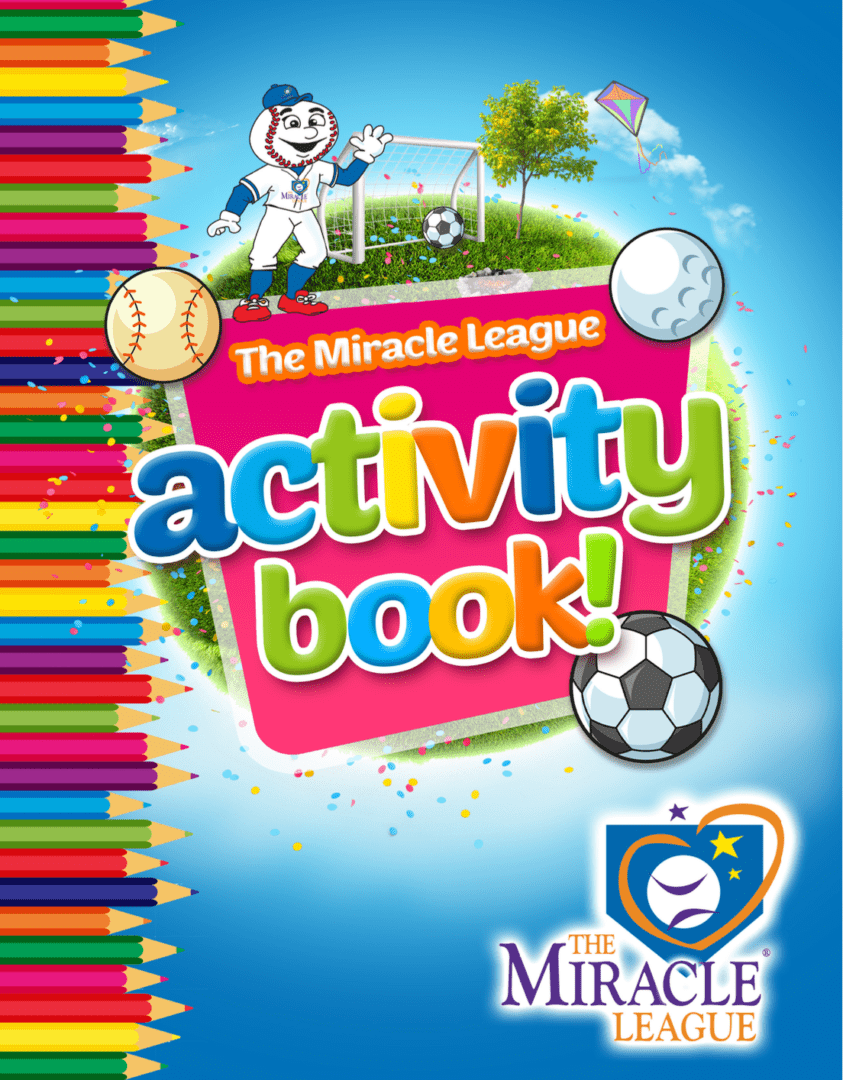 A book cover with colored pencils and pictures of soccer players.