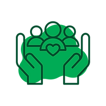 hands holding people icon