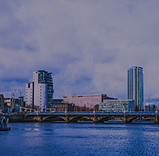 A view of Belfast City Centre, and the i