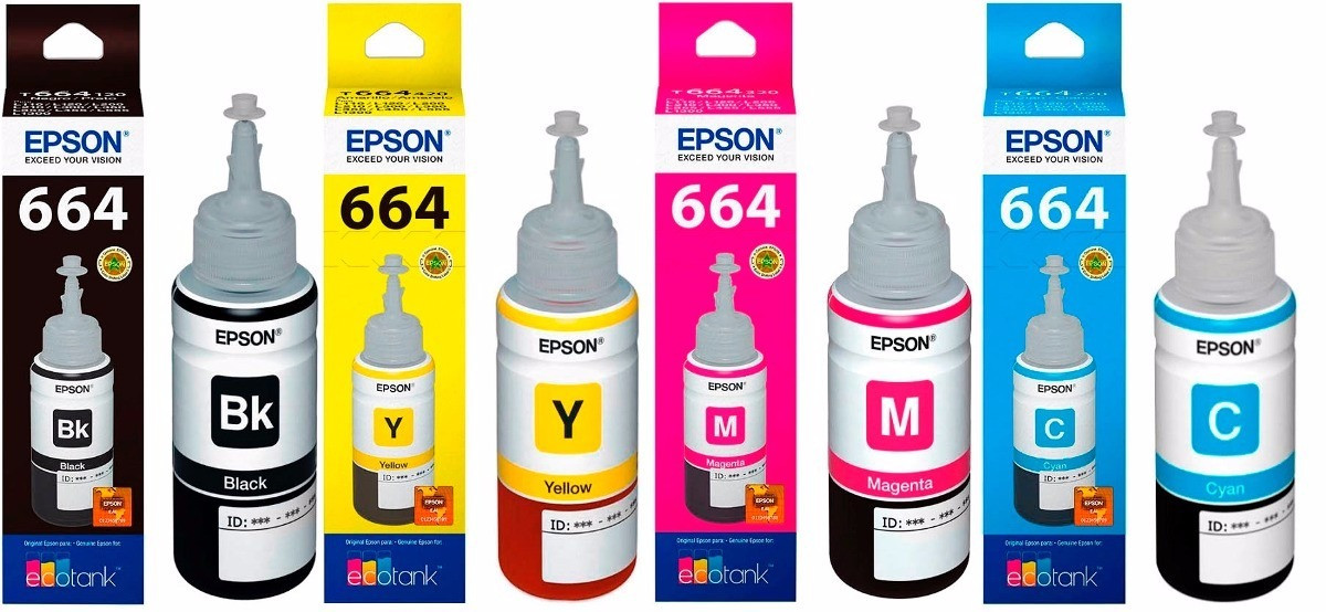 Epson Ecotank Tinta T664 L120 L310 L380 L395 L495 L575