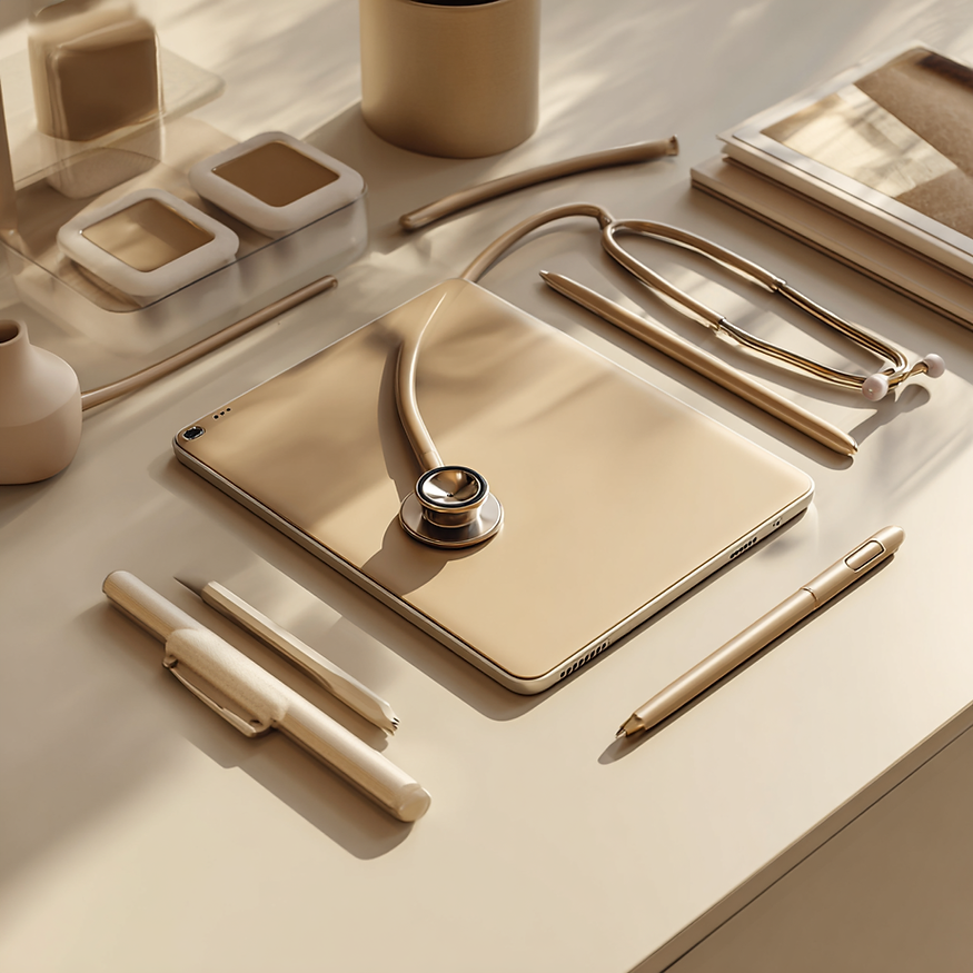 niccy5149_luxurious_minimalist_healthcare_workspace_flat_lay__7f7a70b3-28d8-431e-9399-cd52