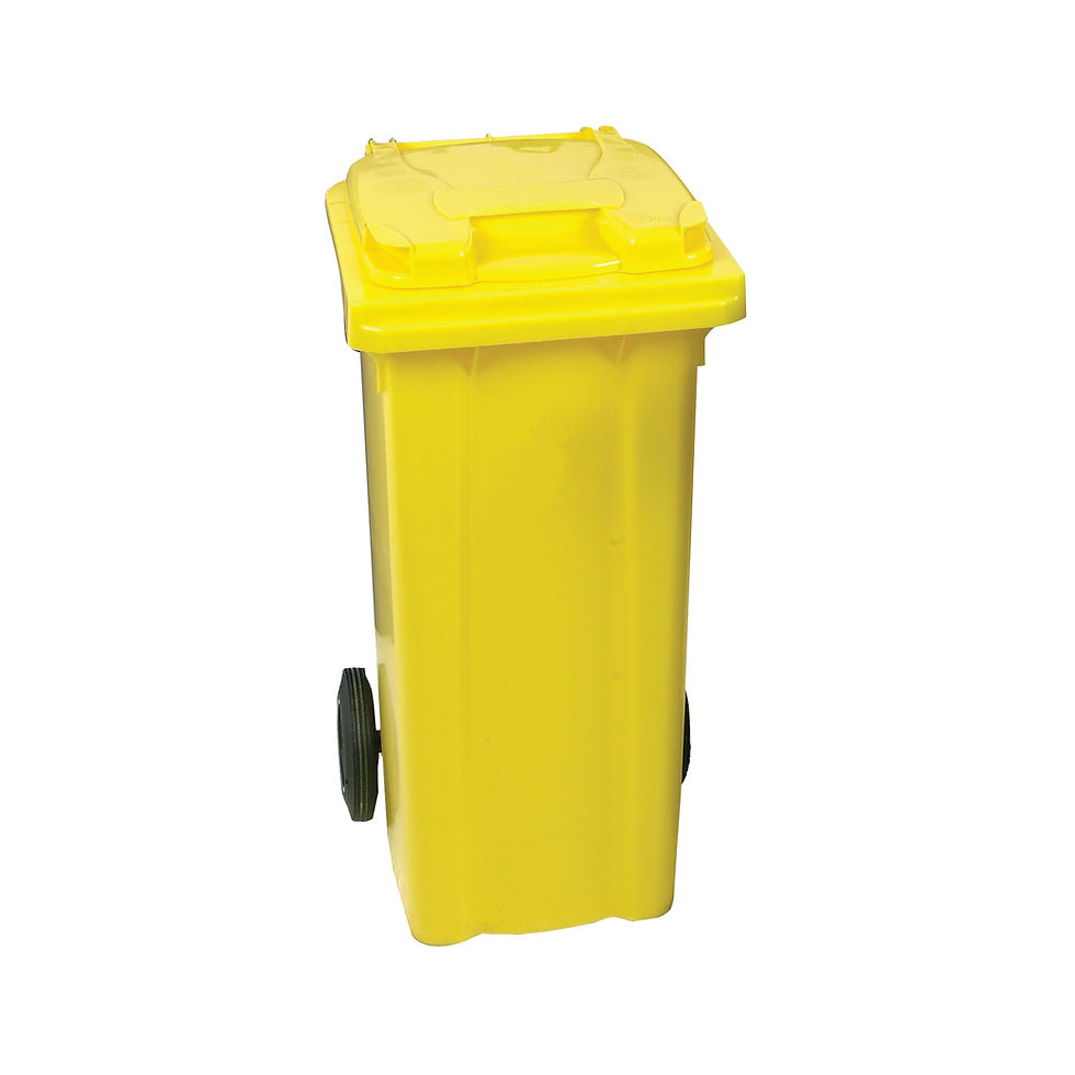 Thumbnail: Yellow Clinical Waste 2 Wheel Refuse Container 240 Litres 377919