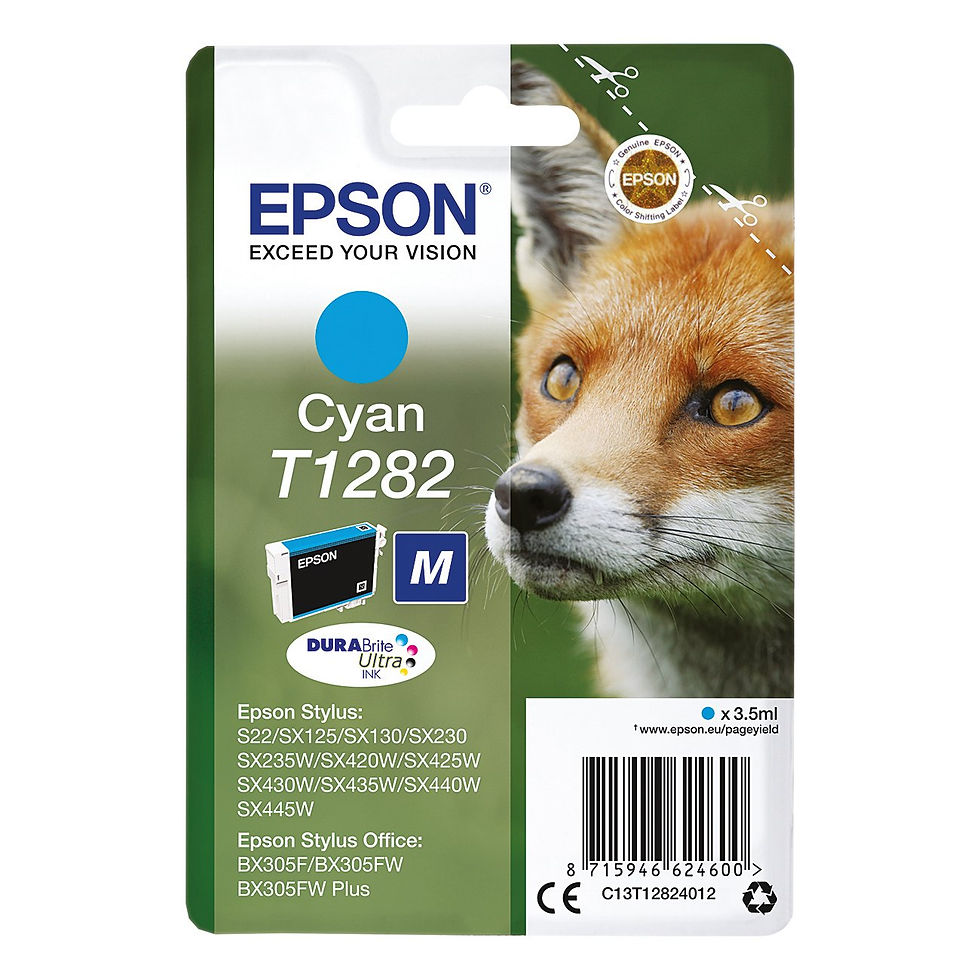 Thumbnail: Epson T1282 Fox DURABrite Ultra Ink Cartridge Cyan C13T12824012