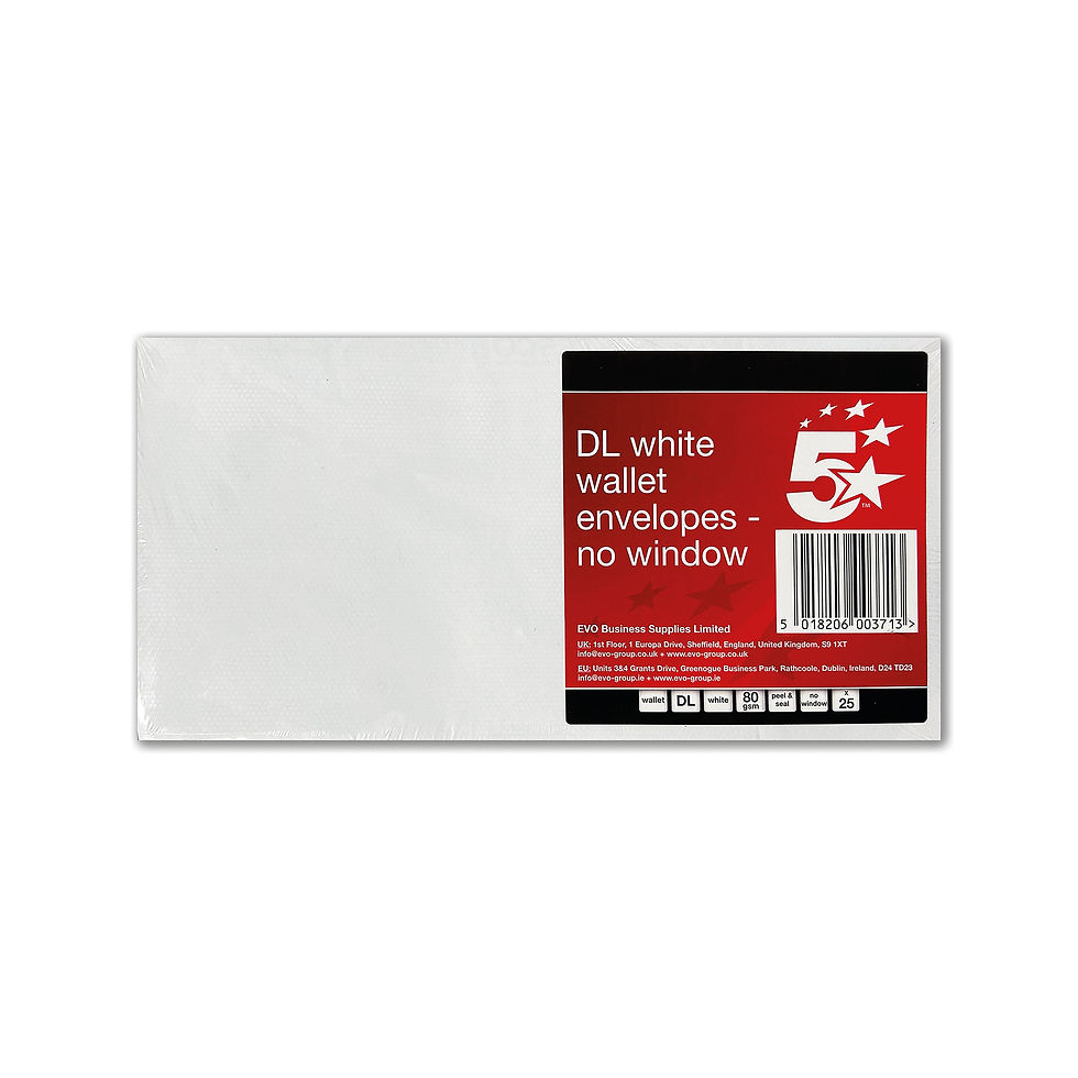 Thumbnail: 5 Star DL Wallet Envelope Self Seal 80gsm White (Pack of 25) 600371