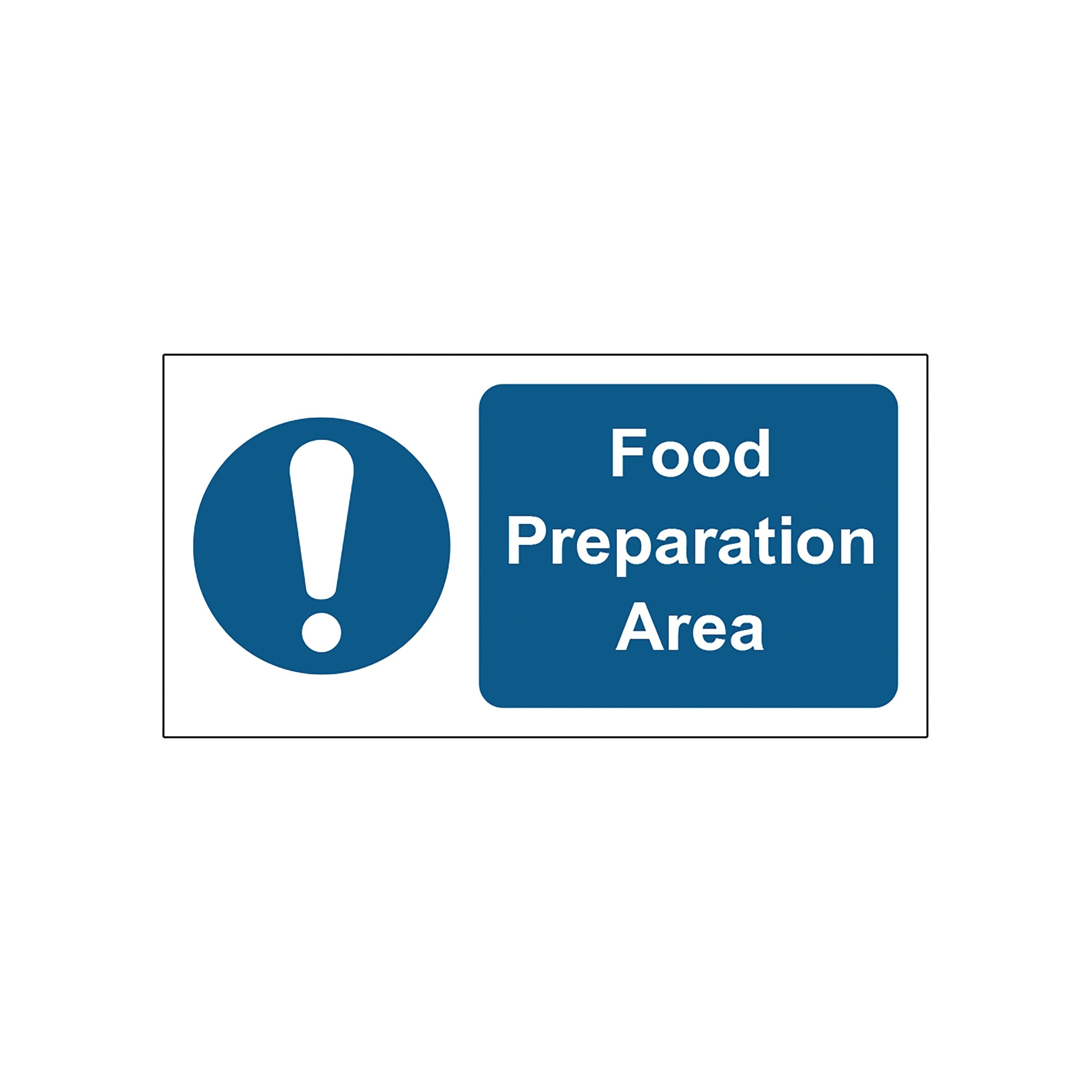 MyCafe Food Preparation Area Sign Self Adhesive Vinyl 200x100mm MYC10679