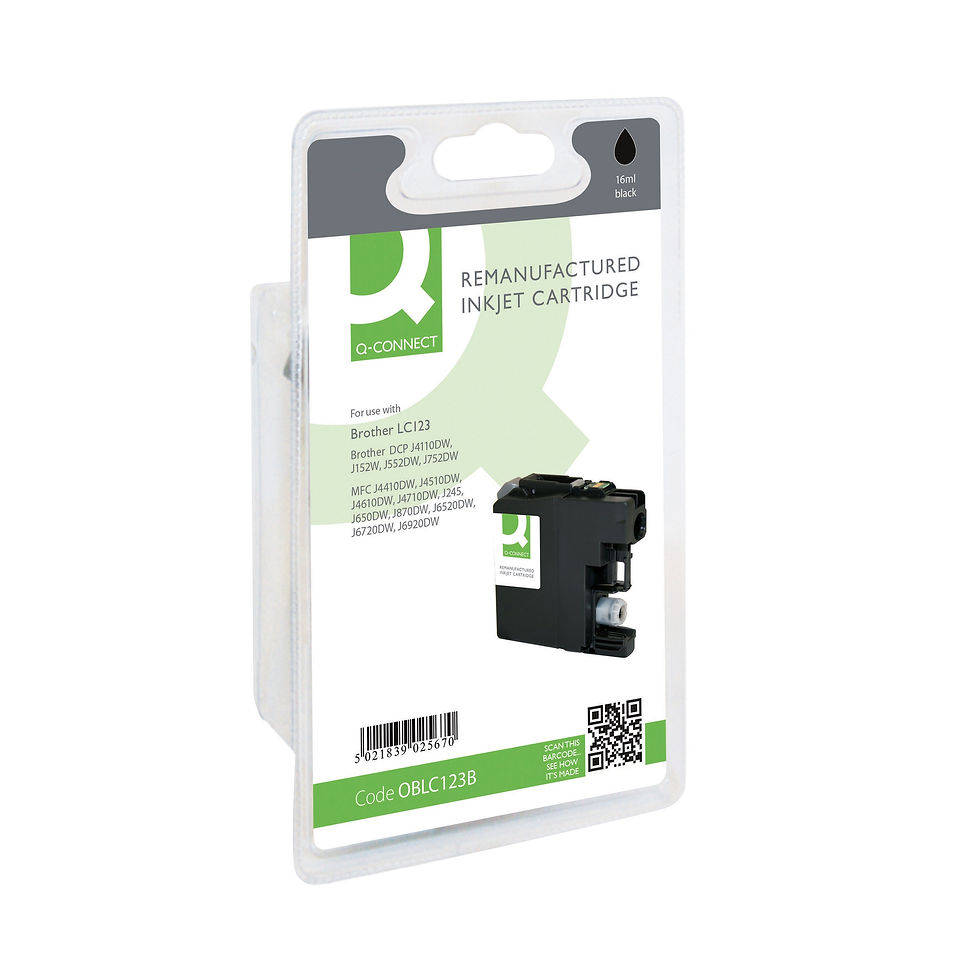 Thumbnail: Q-Connect Brother LC123 Remanufactured Inkjet Cartridge Black RM-QC-6613-00