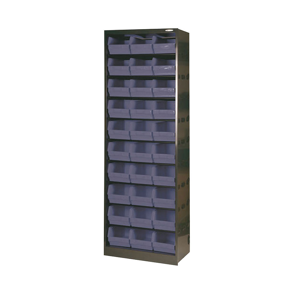 Thumbnail: Metal Bin Cupboard with 30 Polypropylene Bins Dark Grey Black 371834