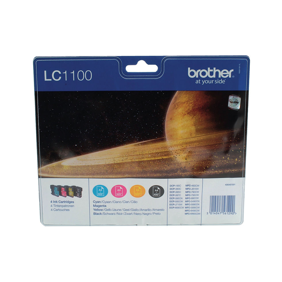 Thumbnail: Brother LC1100 Inkjet Cartridges CMYK Multipack LC1100VALBP