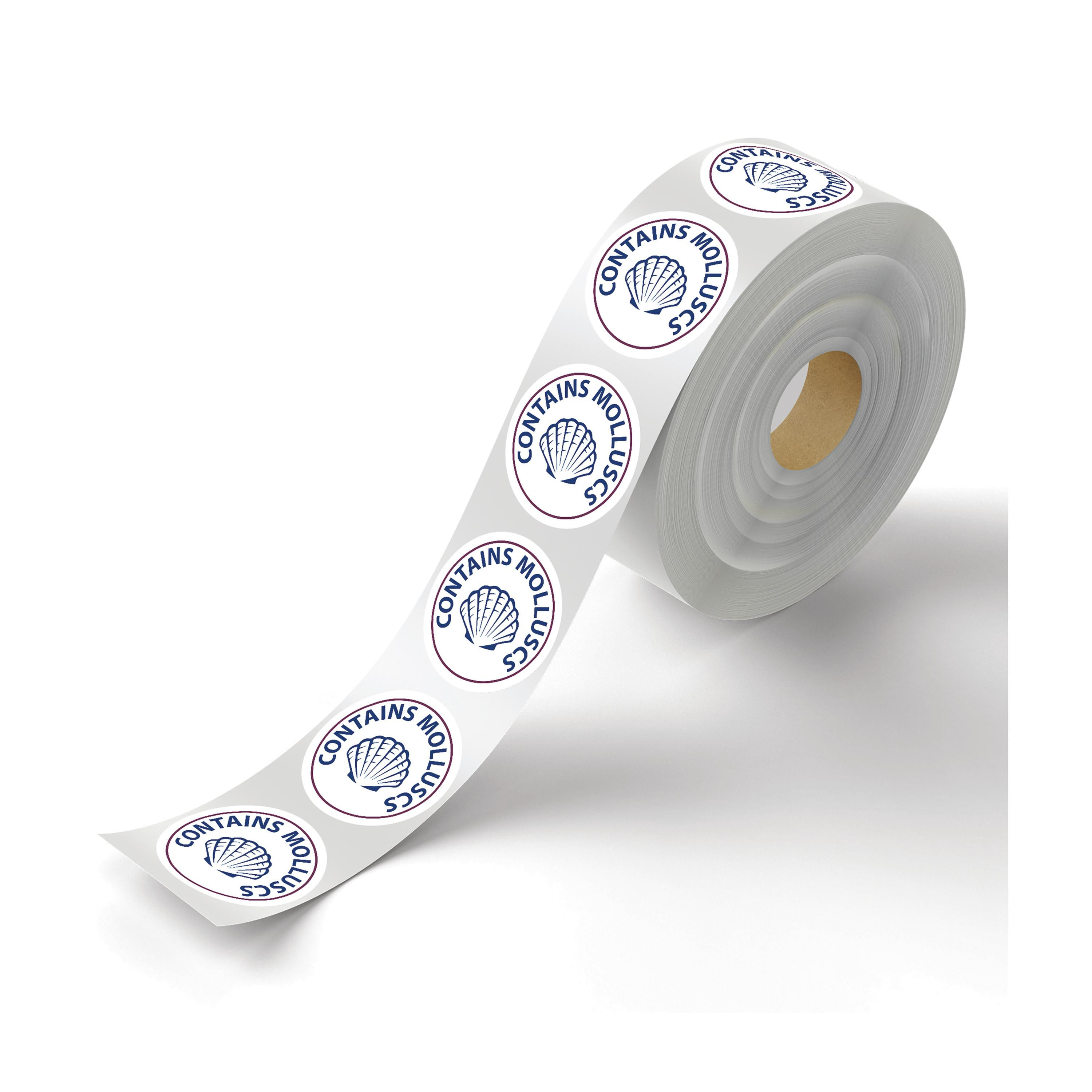 MyCafe Food Label Contains Molluscs Removable (Pack of 1000) MYC10618
