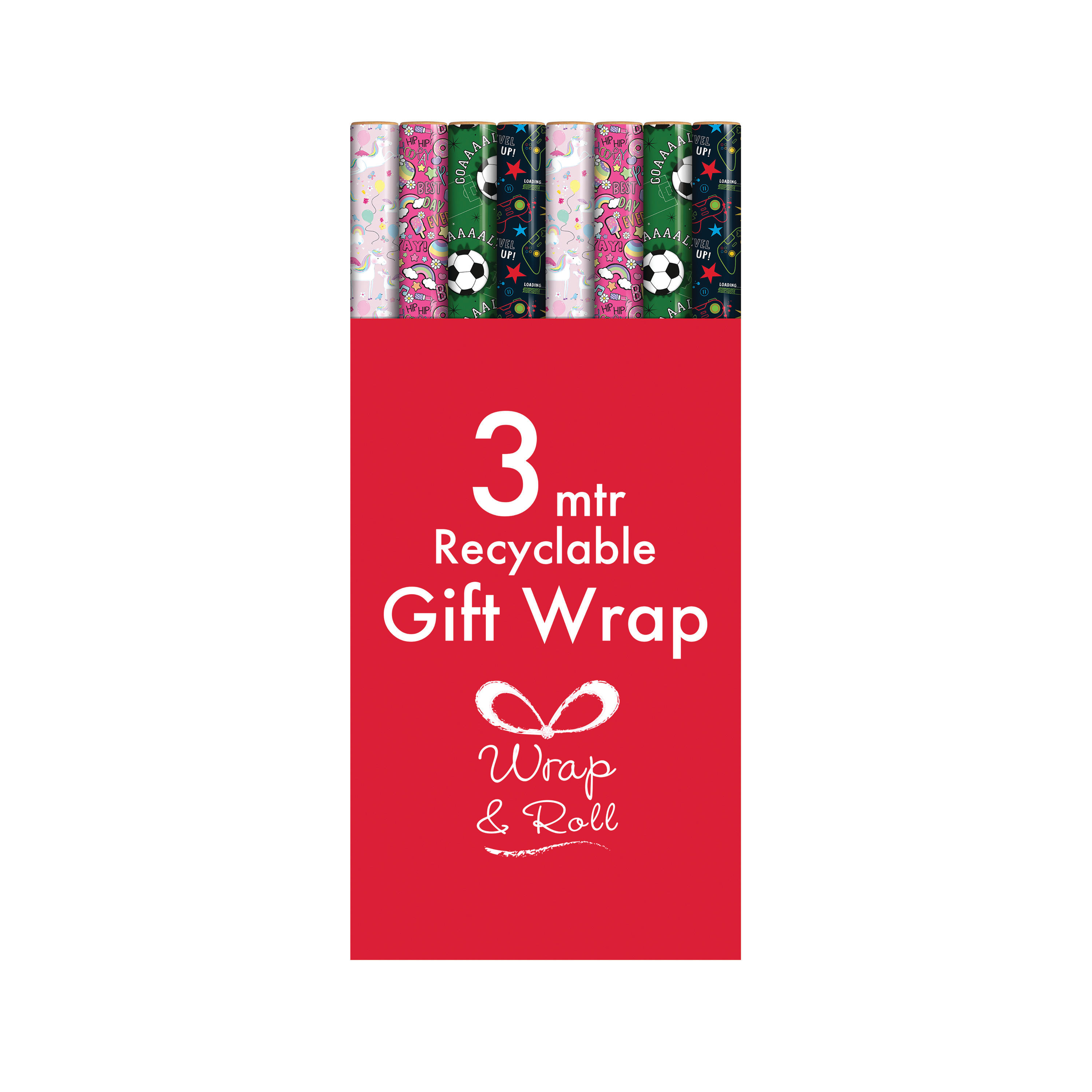 Kids Giftwrap Wrapping Paper 3m Assorted (Pack of 49) 37088-GWC