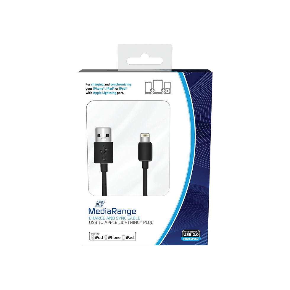 Thumbnail: MediaRange Charge and Sync Cable USB 2.0 to Apple Lightning MRCS137