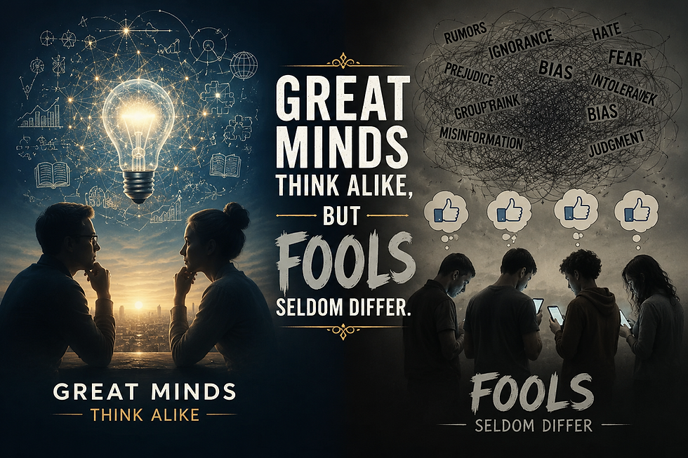 Great Minds Think Alike... But Fools Seldom Differ